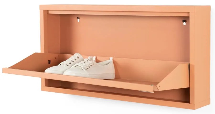 Kovová výklopná skrinka na topánky v lososovej farbe 75x37,5x12,5 cm Billy – Spinder Design