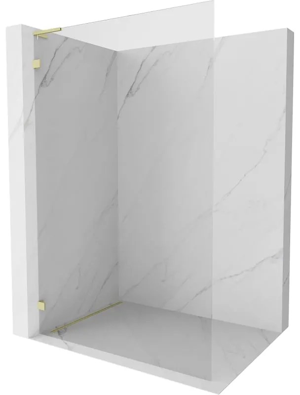 Mexen Lunar L sprchová stena ľavá 60 x 200 cm, 8mm číre sklo, zlatá matná, 830L-060-000-55-00-L