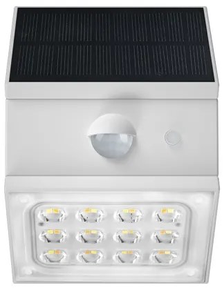 LED nástenné solárne svietidlo so senzorom LED/2,5W/3,7V IP65 1200 mAh biele