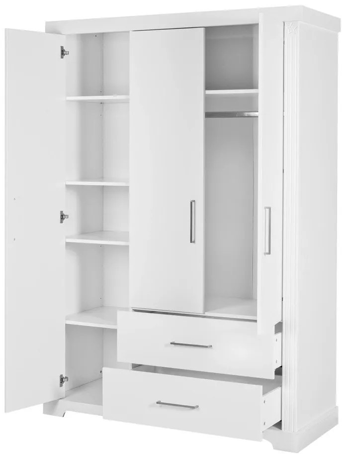 Biela detská šatníková skriňa 139x199 cm Maxi – Roba