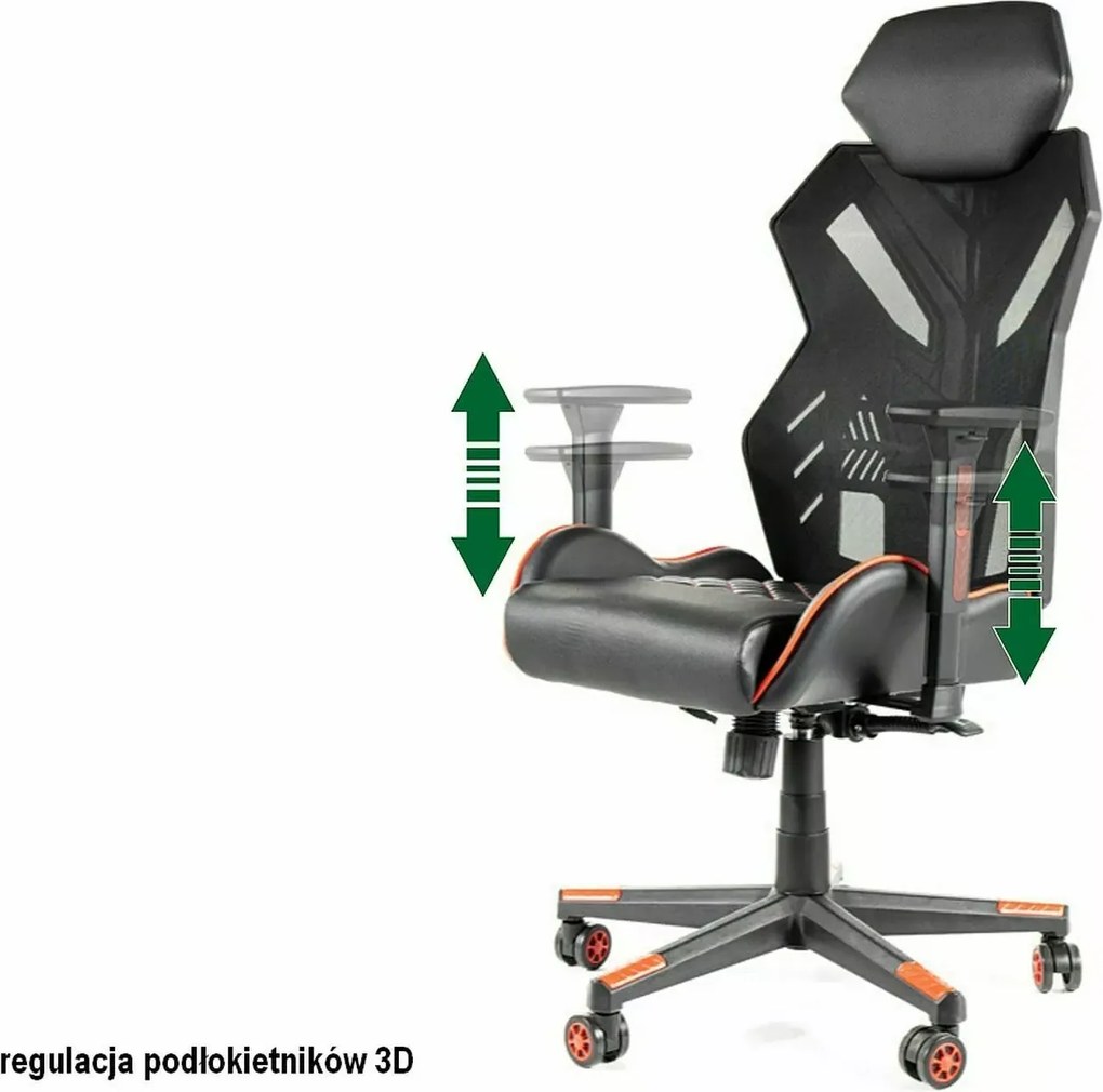 SI Otočná stolička Revolt čierna - červená