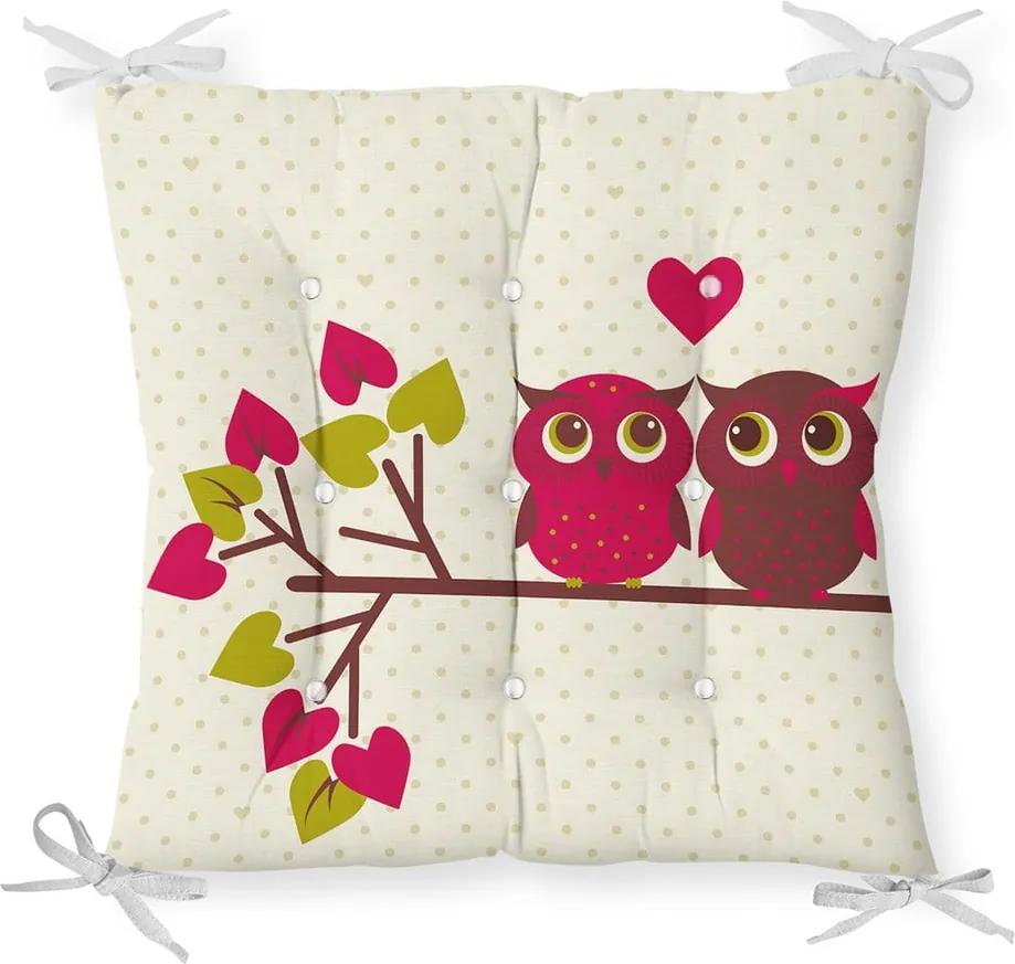 Sedák s prímesou bavlny Minimalist Cushion Covers Lovely Owls, 40 x 40 cm