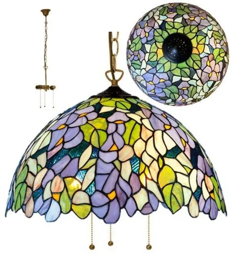 Luster do obývačky Tiffany Premium AMAZONIT Ø50 3*E27
