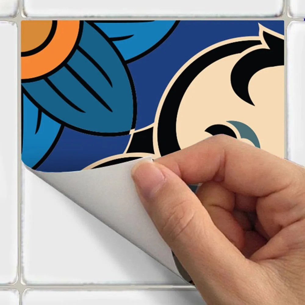 Sada 60 dekoratívnych samolepiek na stenu Ambiance Toundra, 10 × 10 cm