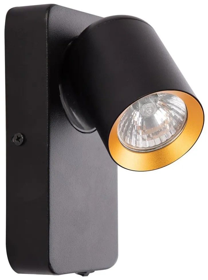 Nástenné bodové svietidlo ANDY 1xGU10/8W/230V čierna/zlatá