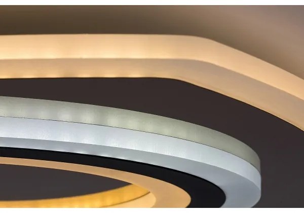 Rabalux 71317-LED Stmievané stropné svietidlo TANELI 60W/230V 3000/4000/6000K chróm/čierna s diaľkovým ovládačom