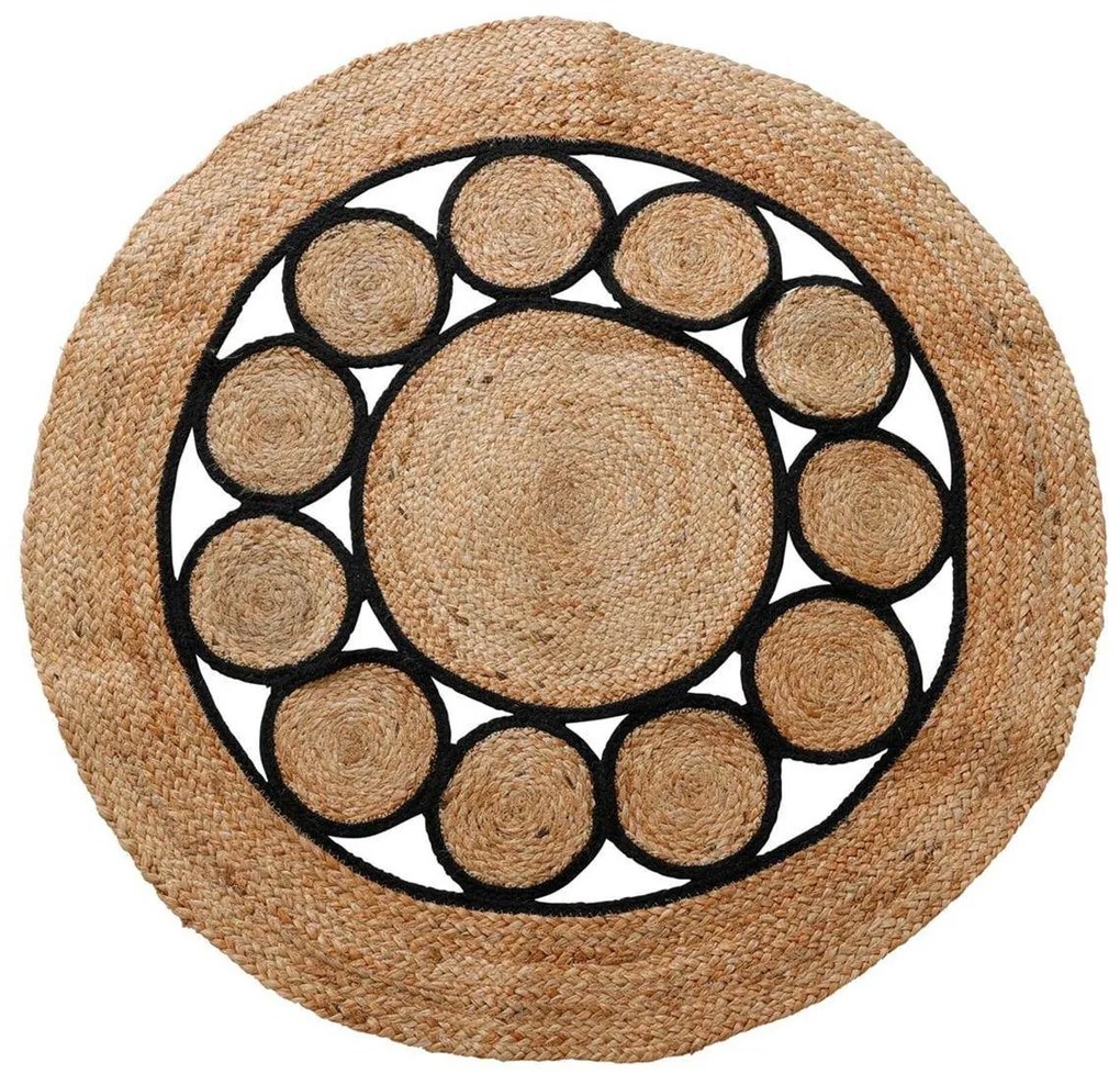 H&S Decoration Koberec Jute, (fi) 90 cm, hnedá/čierna