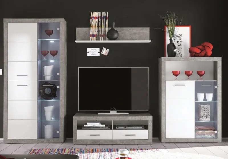 Obývacia stena Stone, s osvetlením