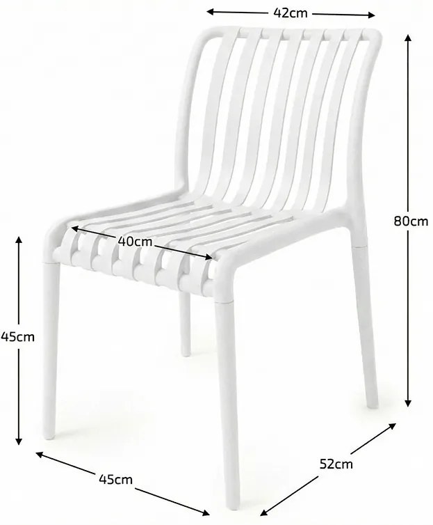 Plastová stolička TREGO, biela