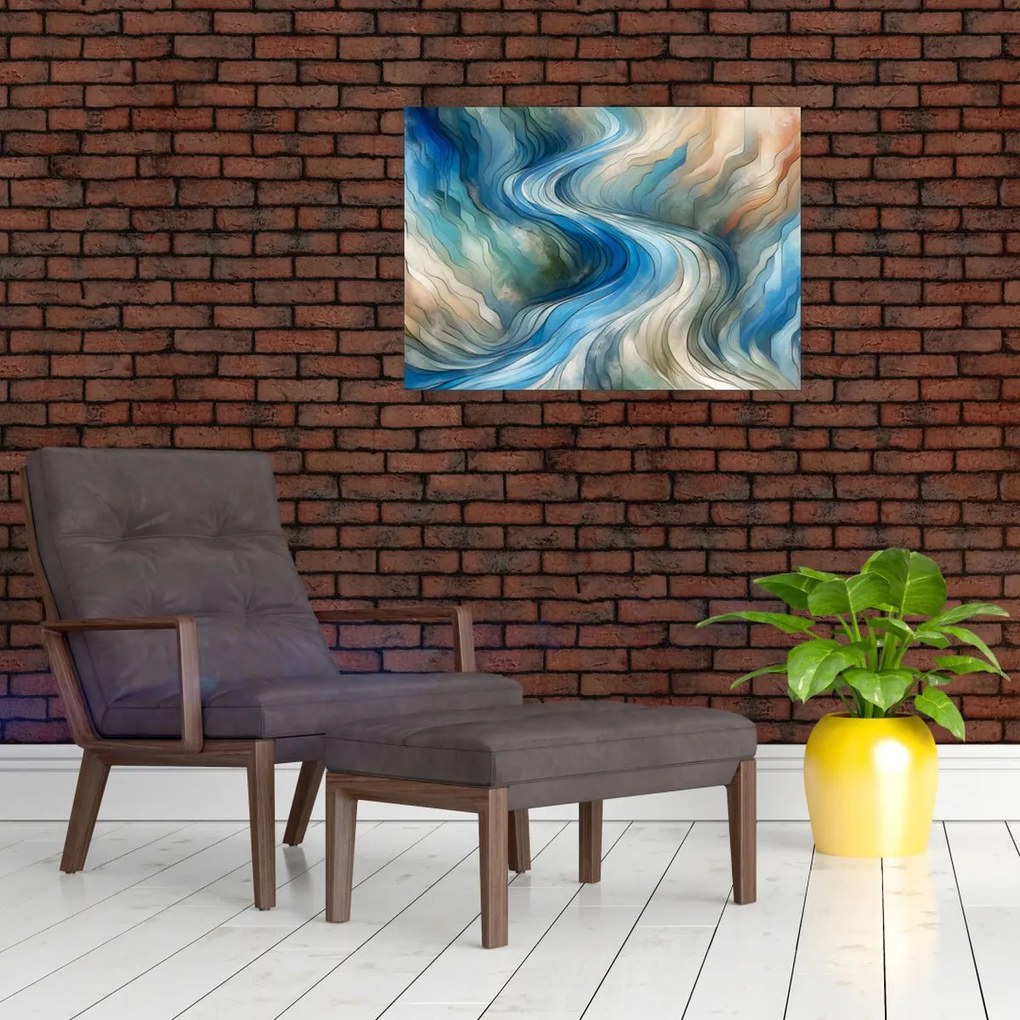 Sklenený obraz - Abstraktný prúd (70x50 cm)