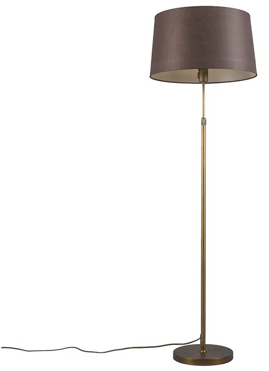 Stojaca lampa bronzová s hnedým tienidlom 45 cm nastaviteľná - Parte