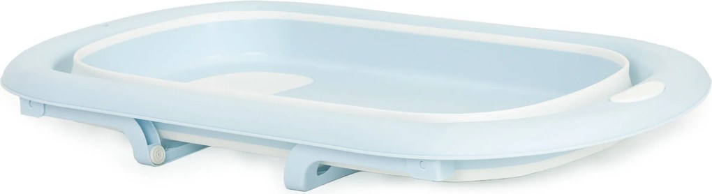 Skladacia silikónová detská vaňa ECOTOYS 0-12 mesiacov s odtokom a indikátorom, šedá