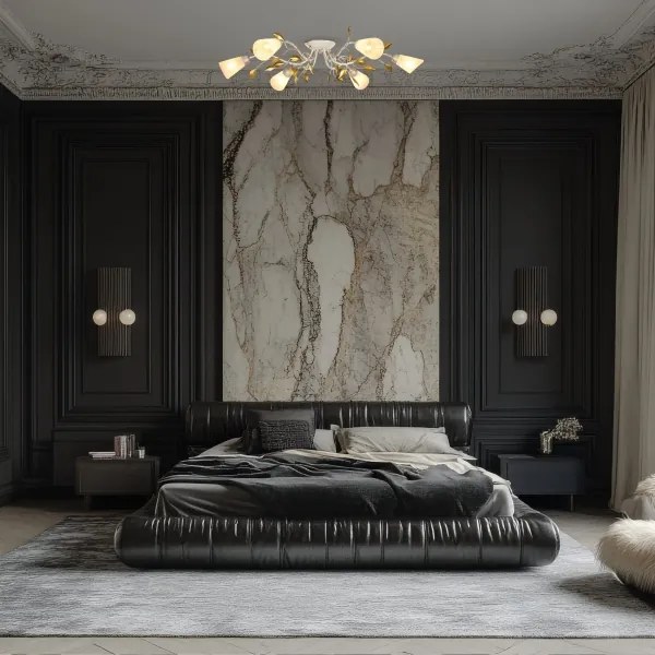 Brilagi - Prisadený luster FLORA 6xE14/60W/230V zlatá/krémová/patina