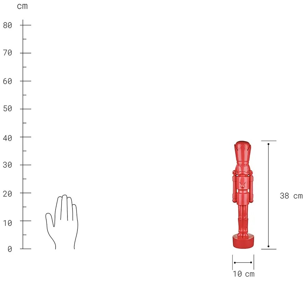 JAMES Dekoračný luskáčik 38 cm - červená