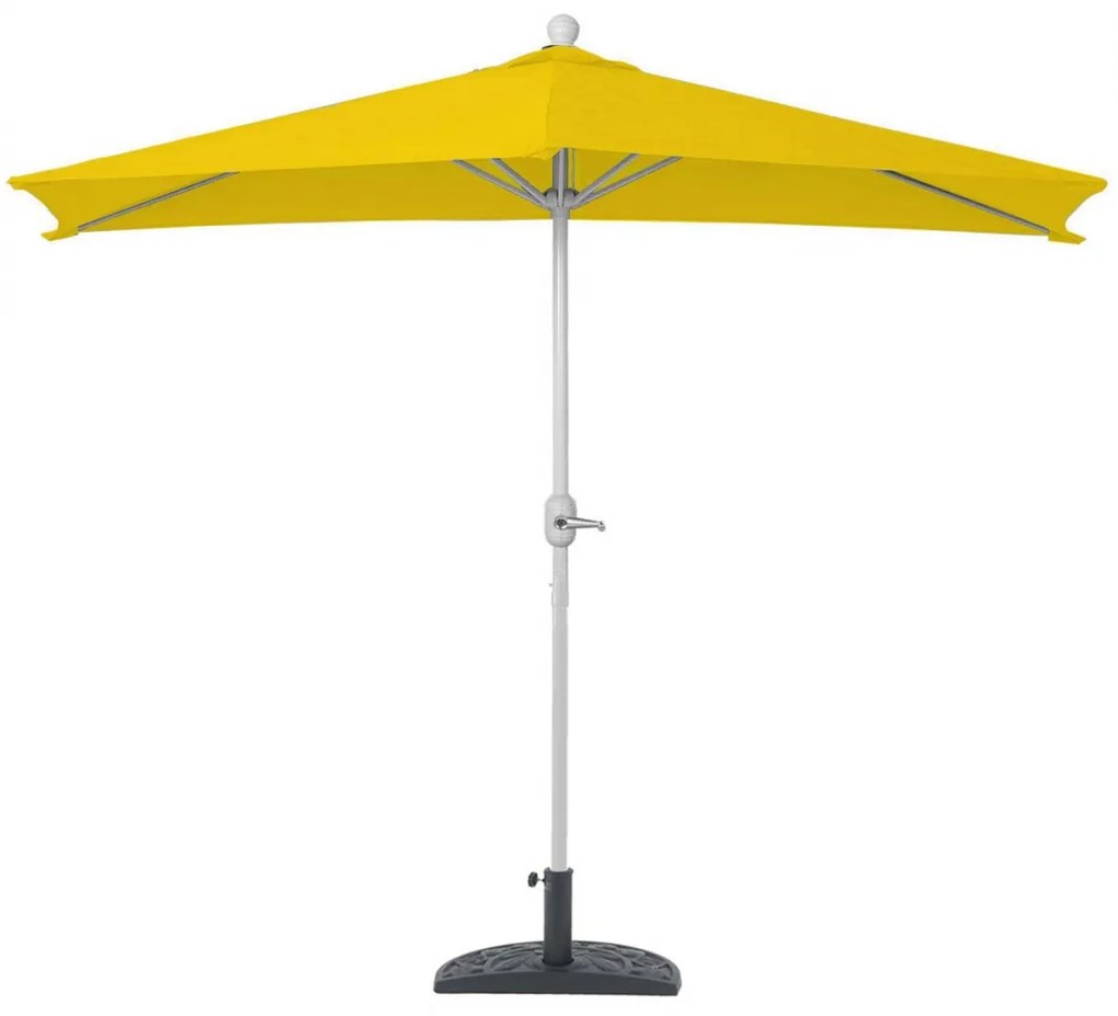 Slnečník polkruh Parla 270 cm so stojanom - polyester/hliník - žltá
