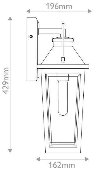 Quoizel QZ-BUCKLEY-M-MBK - Vonkajšie nástenné svietidlo BUCKLEY M 1xE27/40W/230V IP44