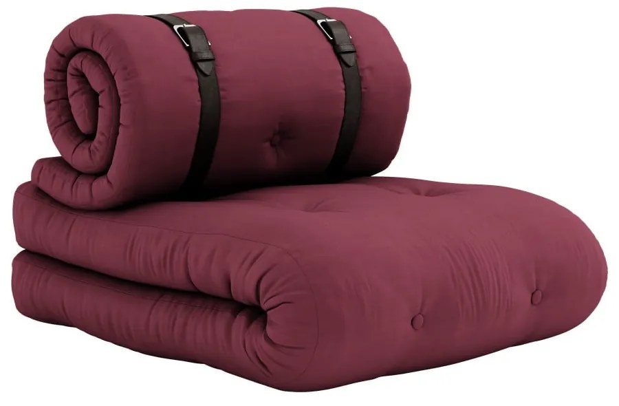 Variabilné kreslo s koženými popruhmi Karup Design Buckle Up Light Bordeaux