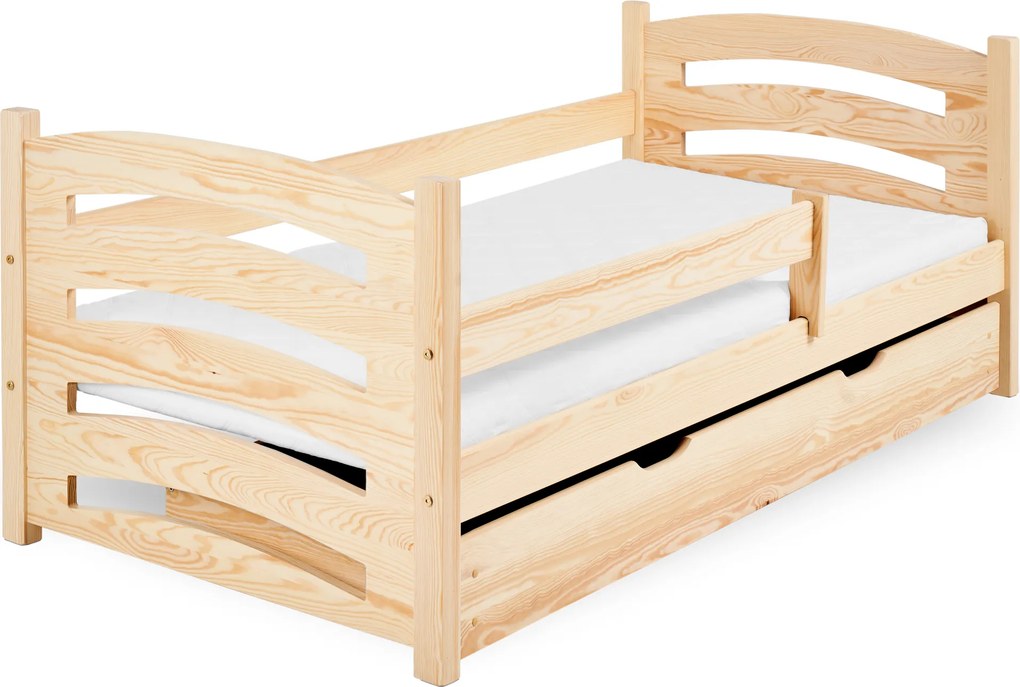 Detská posteľ MELA 80 x 160 cm, borovica Rošt: Bez roštu, Matrac: Matrac EASYSOFT 10 cm