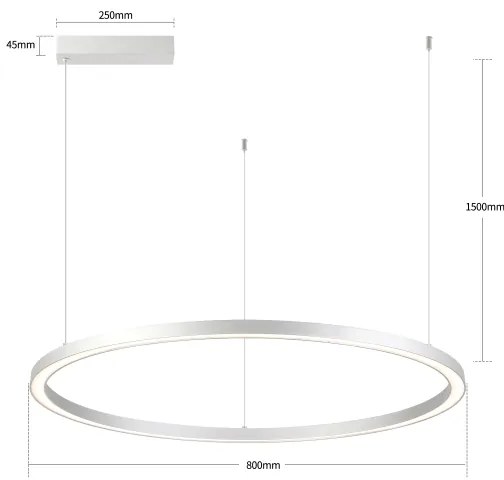 Brilagi-LED Stmievateľný luster na lankách PORTOFINO LED/60W/230V pr. 80 cm strieborný + diaľkové ovládanie