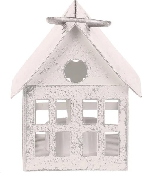 Lampáš domček s LED osvetlením biely LUC322