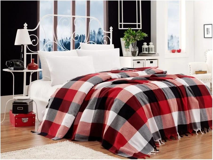 Bavlnený pléd pres postel na dvojlôžko Single Pique Kicho, 200 × 240 cm