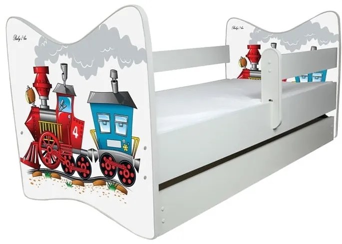 Detská posteľ " Vláčik " deluxe, Rozmer 140x70 cm, Farba dub jasný, Matrace bez matraca