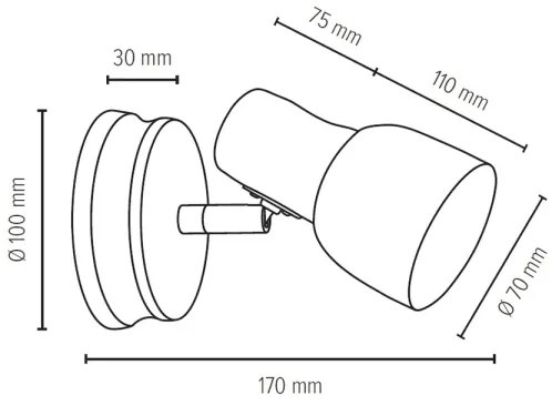 Spot-Light 2239176 - Nástenné bodové svietidlo SVANTJE 1xE14/40W/230V