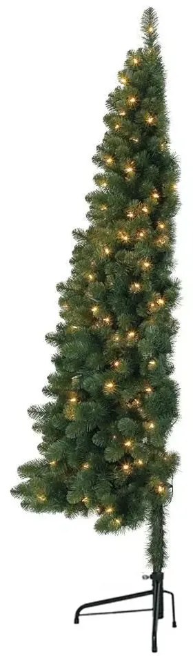 Umelý vianočný polovičný stromček, 80 LED- ov, 120 cm 140 vetiev