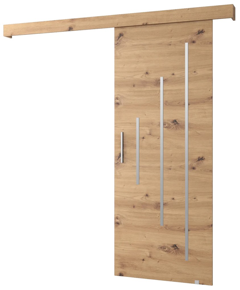 Posuvné dvere 90 cm Sharlene Y (dub artisan + dub artisan + strieborná). Akcia -23%. Vlastná spoľahlivá doprava až k Vám domov. 1044009