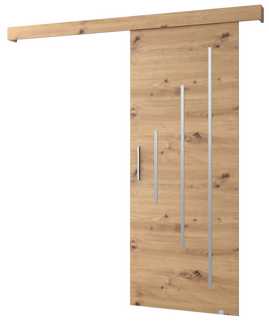 Posuvné dvere 90 cm Sharlene Y (dub artisan + dub artisan + strieborná). Akcia -6%. Vlastná spoľahlivá doprava až k Vám domov. 1044009