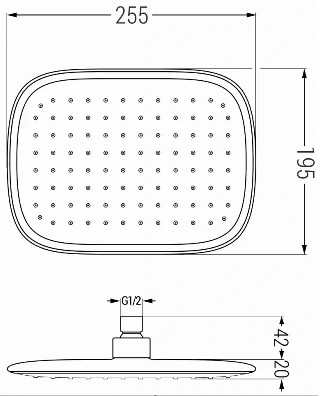 Mexen príslušenstvo, sprchová hlavica 25x19 cm D-49, čierna-zlatá, 79749-75