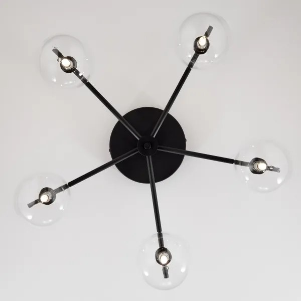 Jupiter 2046 - Prisadený luster PRATO 5xG9/10W/230V čierna/číra