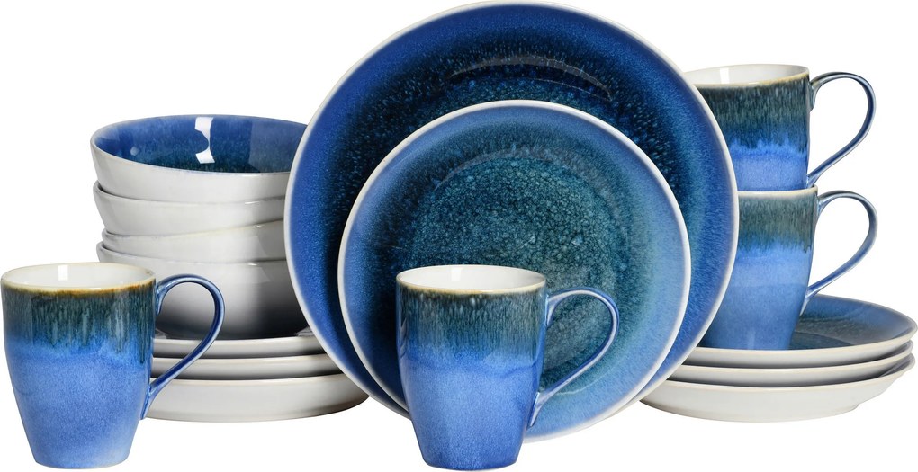 XXXLutz KOMBINOVANÝ SERVIS Caldera blau 16-dielne Creatable - Online Only bytové doplnky - 007768063701