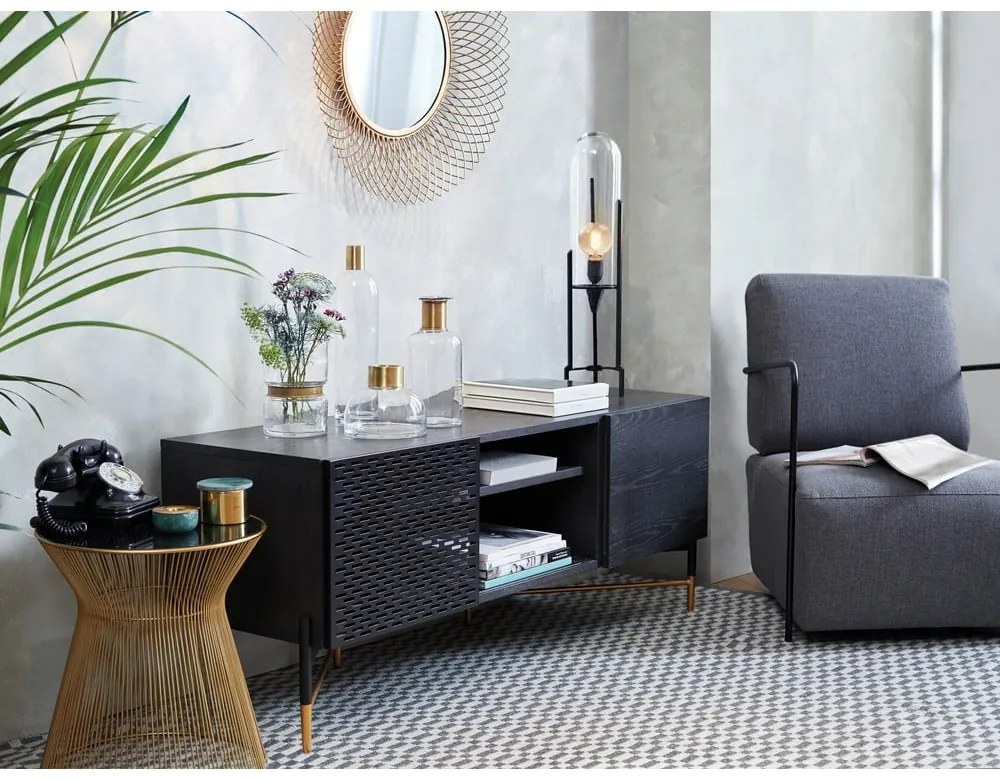 Okrúhly odkladací stolík so sklenenou doskou ø 40 cm Jolene – Kave Home