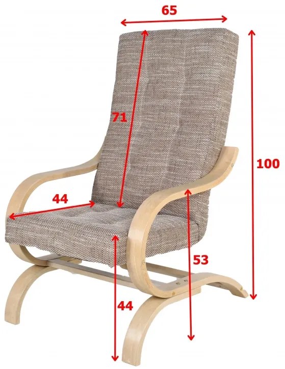 Kreslo pohojdávacie Oskar, hnedá / orech (berlin 04)