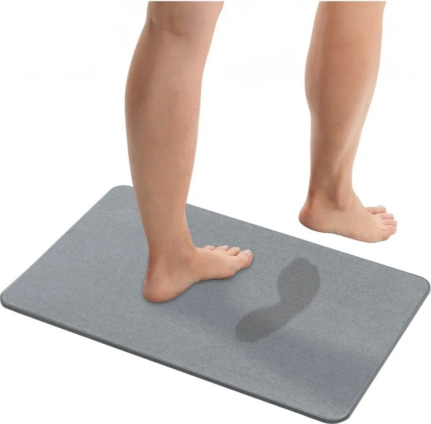 Sivá kúpeľňová predložka z kremeliny 50x80 cm Simi – Wenko