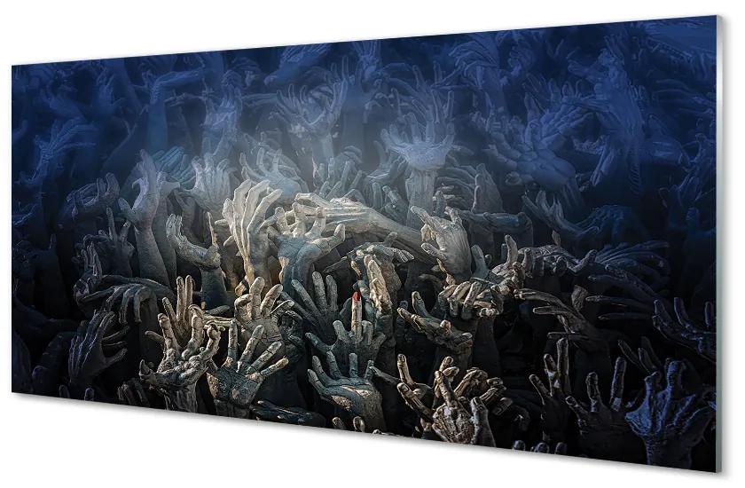 Nástenný panel  Hands modré svetlo 100x50 cm
