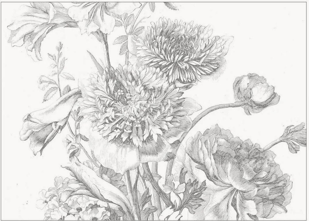 Vliesová tapeta Engraved Flowers