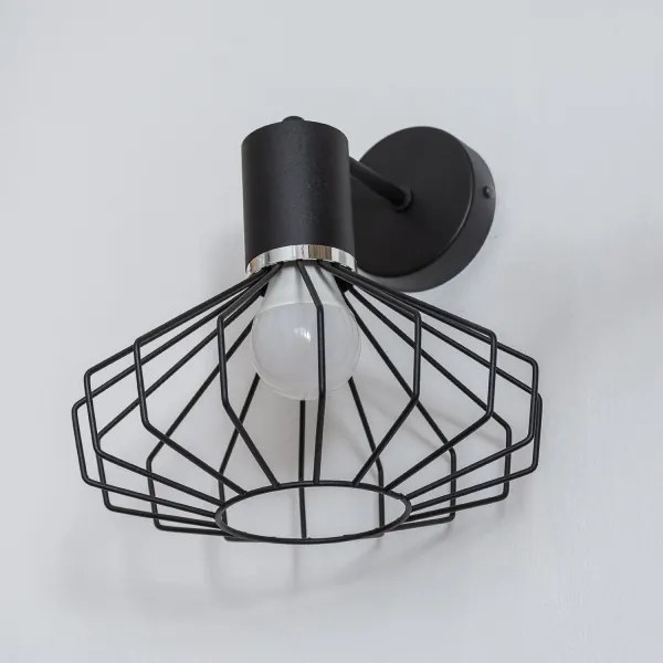 Nástenné svietidlo SOLANO 1xE27/15W/230V čierna/lesklý chróm
