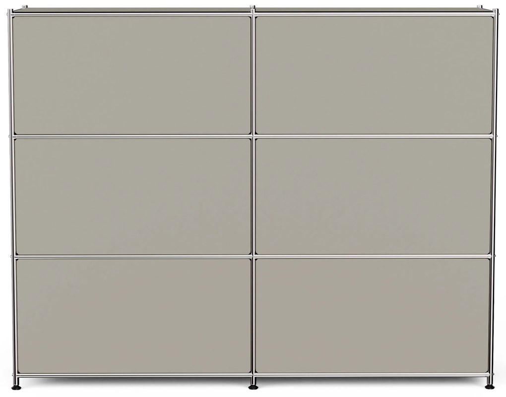 Kovová komoda »CN3« so 6 výklopnými priečinkami, svetlosivá