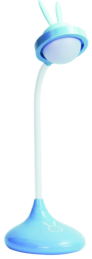 PLX LED detská flexibilná stolová lampa KAROLINA, 0,4 W, teplá biela, USB, modrá