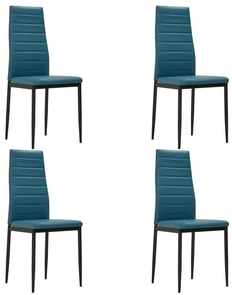 Jedálenské stoličky 4 ks, morská modrá, umelá koža 282588