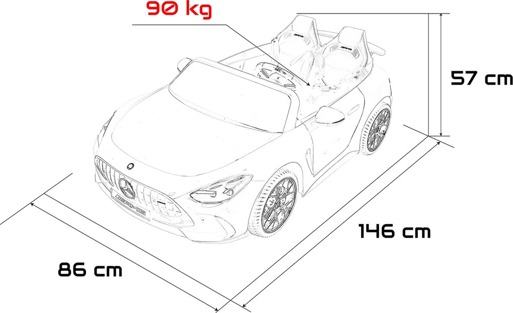Ramiz Mercedes-Benz GT63 AMG elektrické autíčko pre deti čierne