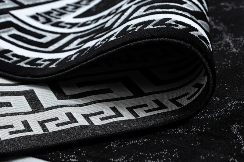 Dywany Łuszczów, Kusový koberec Gloss 2813 87 greek black/grey, 280x370, čiernobiela, chodba / predsieň
