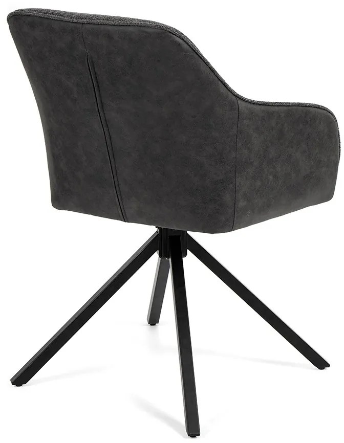 Noela Otočná jedálenská stolička látková LOREN tmavo šedá