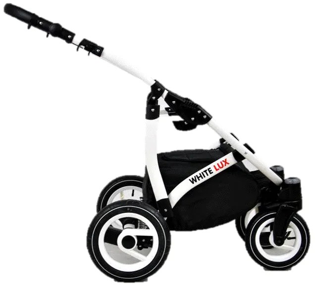 Detský kočík Rafpol White Lux - Dark Grey (3-kombinácia)