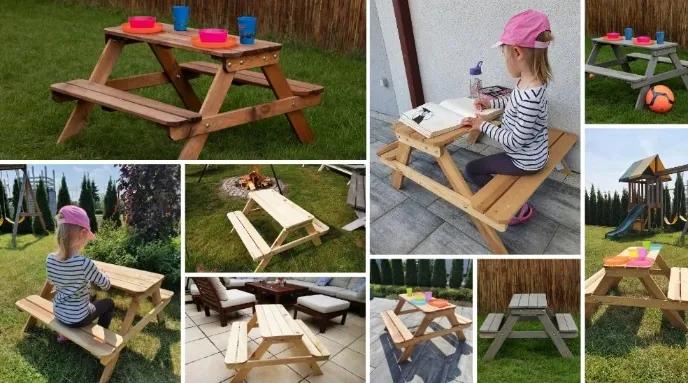 Rojaplast Piknik detský záhradný set prírodný