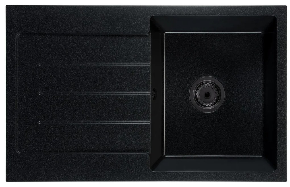 Kuchynský drez Ruxom (čierna + textúra) (s 1 otvorom pre batériu) (L). Vlastná spoľahlivá doprava až k Vám domov. 1066164