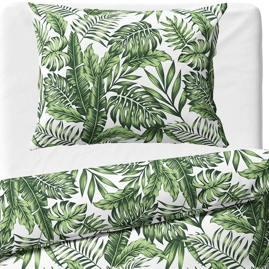 Bavlnené posteľné obliečky Jungle Leaves - 100% bavlna Renforcé - 70 x 90 cm + 140 x 200 cm