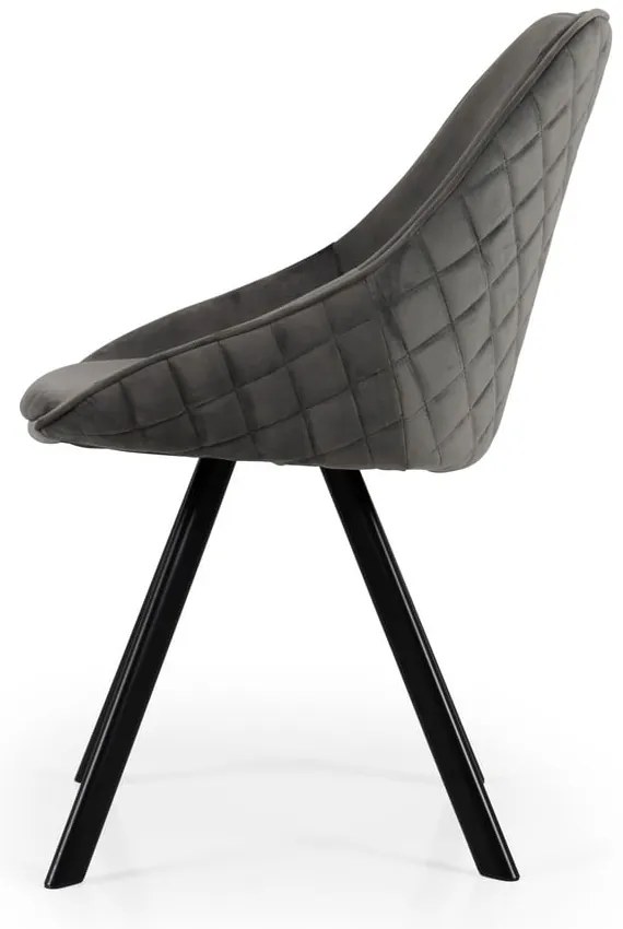 Sivé zamatové jedálenské stoličky v súprave 2 ks Ritz – Tenzo